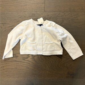 Baby gap white baby girl cardigan 6-12M NWT retail $59
